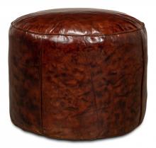 Sarreid 29377 - Soccerball Stool, Antique Brown Leather, 18"H 29377