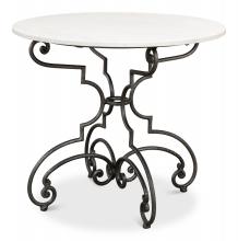 Sarreid 30139 - The French Accent Table, White Marble Top, Iron Frame, 32"W 30139