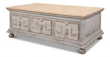 Sarreid 30524 - Base and Crown Coffee Table, Distressed Gray, 55"W 30524