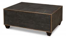 Sarreid 40471 - Gideon Cocktail Table, Gray Leather, 38"W 40471