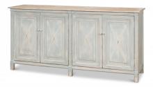 Sarreid 40487 - Pane Sideboard, Distressed Blue, 76"W 40487