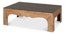 Sarreid 40663 - Casablanca Coffee Table, Gunmetal Top, Natural, 47"W 40663