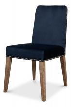 Sarreid 40727 - Franklin Side Chair, Blue Fabric, Whitewash Wood Legs, 19"H 40727