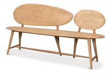 Sarreid 40737 - Pebble Bench, 2-Back, Acacia Wood, 73"W 40737