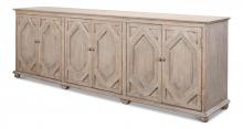 Sarreid 40763 - Six Diamonds Sideboard, Distressed Wood, 112"W 40763