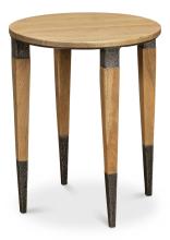 Sarreid 52720 - Saber Leg Side Table, Acacia Wood, Iron, 22"H 52720