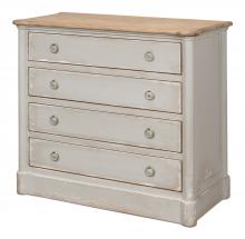 Sarreid 52944 - Petit Commode, 4-Drawer, Natural Top, Distressed Gray, 39"W 52944