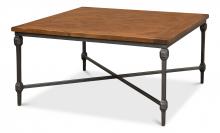 Sarreid 52992 - Huntsman Cocktail Table, Fruitwood, Cast Iron, 36"W 52992