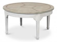 Sarreid 53336 - Barbera Vineyards Coffee Table, Gray Top, White Base, 36"W 53336