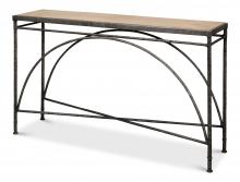 Sarreid 53339 - Vineyards Console, Pine Wood Top, Cast Iron Frame, 54"W 53339