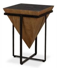 Sarreid 53430 - Hardy Inverted Obelisk Side Table, Black, Brown, 25"H 53430