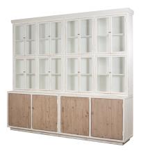 Sarreid 53451 - Connor Cabinet, Antique White, Weathered Wood Doors, 113"W 53451