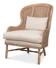 Sarreid 53473 - Randolph Wing Chair, Cream, Natural, 18"H 53473