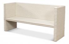 Sarreid 53528-3 - Stacked Bench, Antique White, 61"W 53528-3