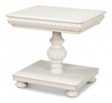 Sarreid 53582-3 - Hugo Side Table, Antique White, 25"H 53582-3