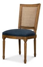 Sarreid 53609 - Boyd Side Chair, Blue Fabric, Ash Wood Frame, 20"H 53609