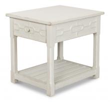 Sarreid 53614-3 - Isla Side Table, Antique White, 25"H 53614-3