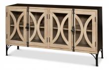 Sarreid 53633 - Gatsby Sideboard, Black, Natural Doors, 62"W 53633