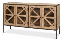 Sarreid 53635 - Dillon Sideboard, Natural, Black, 63"W 53635