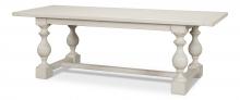 Sarreid 53686-3 - Owen Dining Table, Antique White, 94"W 53686-3