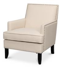 Sarreid 53787 - Grady Armchair, Ivory, Black Legs, 35"H 53787