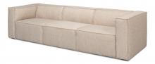 Sarreid 53792 - Miles Sofa, Beige Leather, 109"W 53792