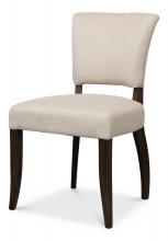 Sarreid 53844 - Zion Side Chair, Beige Linen, Dark Wood Frame, 20"H 53844