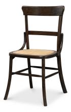 Sarreid 53848 - Wesley Side Chair, Natural Rattan Seat, Dark Wood Frame, 18"H 53848