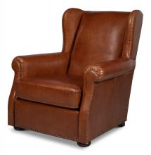 Sarreid 53896 - London Dry Accent Chair, Havana Brown Leather, 40"H 53896