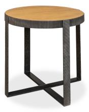 Sarreid 72-172-1 - Ragsdale Side Table, Oak Top, Dark Gray Frame, 28"H 72-172-1