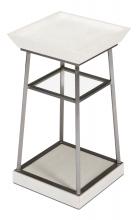 Sarreid 72-234-5 - Hunt Country Side Table, White, Gunmetal Frame, 22"H 72-234-5