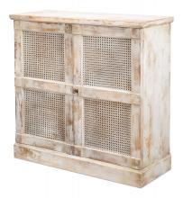 Sarreid R078-16C - Cane Buffet, Distressed White, 38"W R078-16C