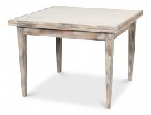 Sarreid U147-AS - Paolino Accent Table, White Porcelain Top, Gray Oak Base, 41"W U147-AS