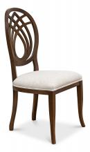 Sarreid U165-07F46 - Goccia Dining Chair, White Fabric, Brown Frame, 20"H U165-07F46