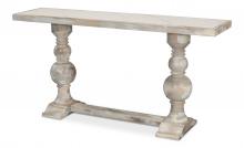 Sarreid U206-AS - Lionisio Console, White Porcelain Top, Gray Oak Base, 61"W U206-AS