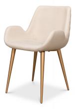 Sarreid U232-ASF01 - Thao Accent Chair, Linen Fabric, Gold Legs, 33"H U232-ASF01