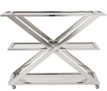 Universal 656D860 - Draper Bar Cart, Stainless Steel, 46"W