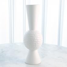 Global Views Company 1.10813 - Low Chiseled Orb Vase - Matte White - Small