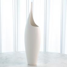 Global Views Company 1.10818 - Curved Vase - Matte White - Low Stem