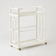 Global Views Company 2478 - Grid Block Bar Cart - White