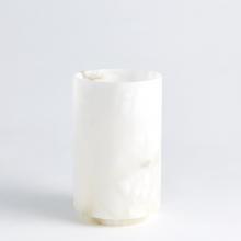 Global Views Company 3.31619 - Alabaster Cylinder Vase - White - Small
