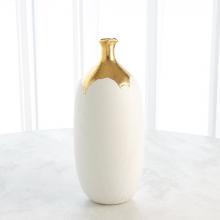 Global Views Company 3.31634 - Dipped Golden Crackle/White Cylinder Vase - Large