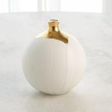 Global Views Company 3.31637 - Dipped Golden Crackle/White Sphere Vase - Small