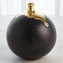 Global Views Company 3.31642 - Dipped Golden Crackle/Black Sphere Vase - Large