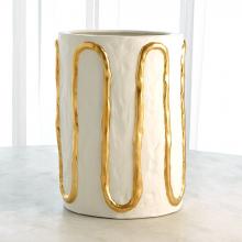 Global Views Company 3.31712 - Serpentine Vase - Matte White with Gold - Large