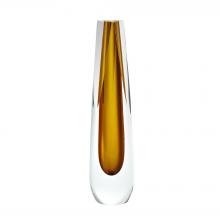 Global Views Company 6.60269 - Triangle Cut Glass Vase - Amber