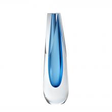 Global Views Company 6.60274 - Triangle Cut Glass Vase - Cobalt