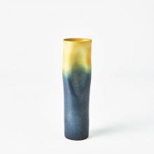 Global Views Company 7.10574 - Indent Vase - Grey/Yellow - Skinny