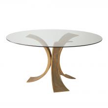 Global Views Company 7.80562 - Lotus Dining Table with 60" Glass Top - Antique Gold/Bronze