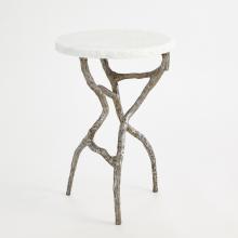 Global Views Company 7.80659 - Root Table - Polished Iron with White Marble